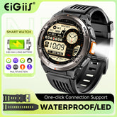 2024 EIGIIS Smart Watches for Men with LED Flashlight 1.45’’ HD Rugged Smartwatch (Answer/Make Call) with Compass Altitude Barometer SOS Alarming Fitness Tracker For Heart Rate Monitor Compatible With IOS And Android Phones